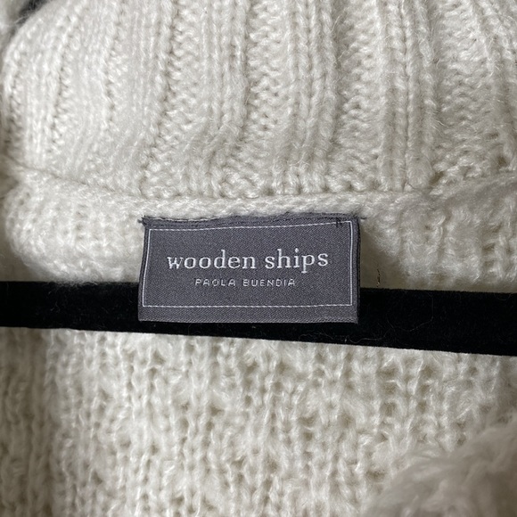 Wooden ships sweater women small crocheted soft light grey EUC - Picture 2 of 5
